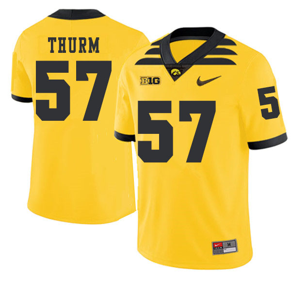 2019 Men #57 Clayton Thurm Iowa Hawkeyes College Football Alternate Jerseys Sale-Gold